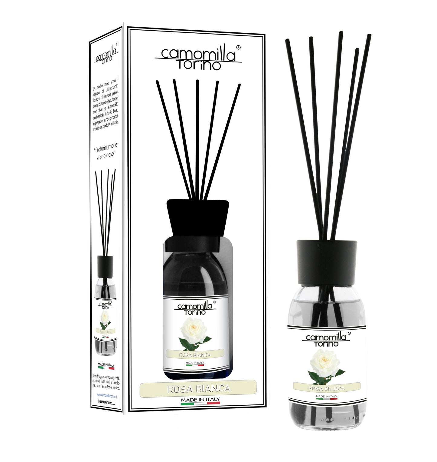 Diffusore per ambienti 125ml. Linea White Rosa bianca
