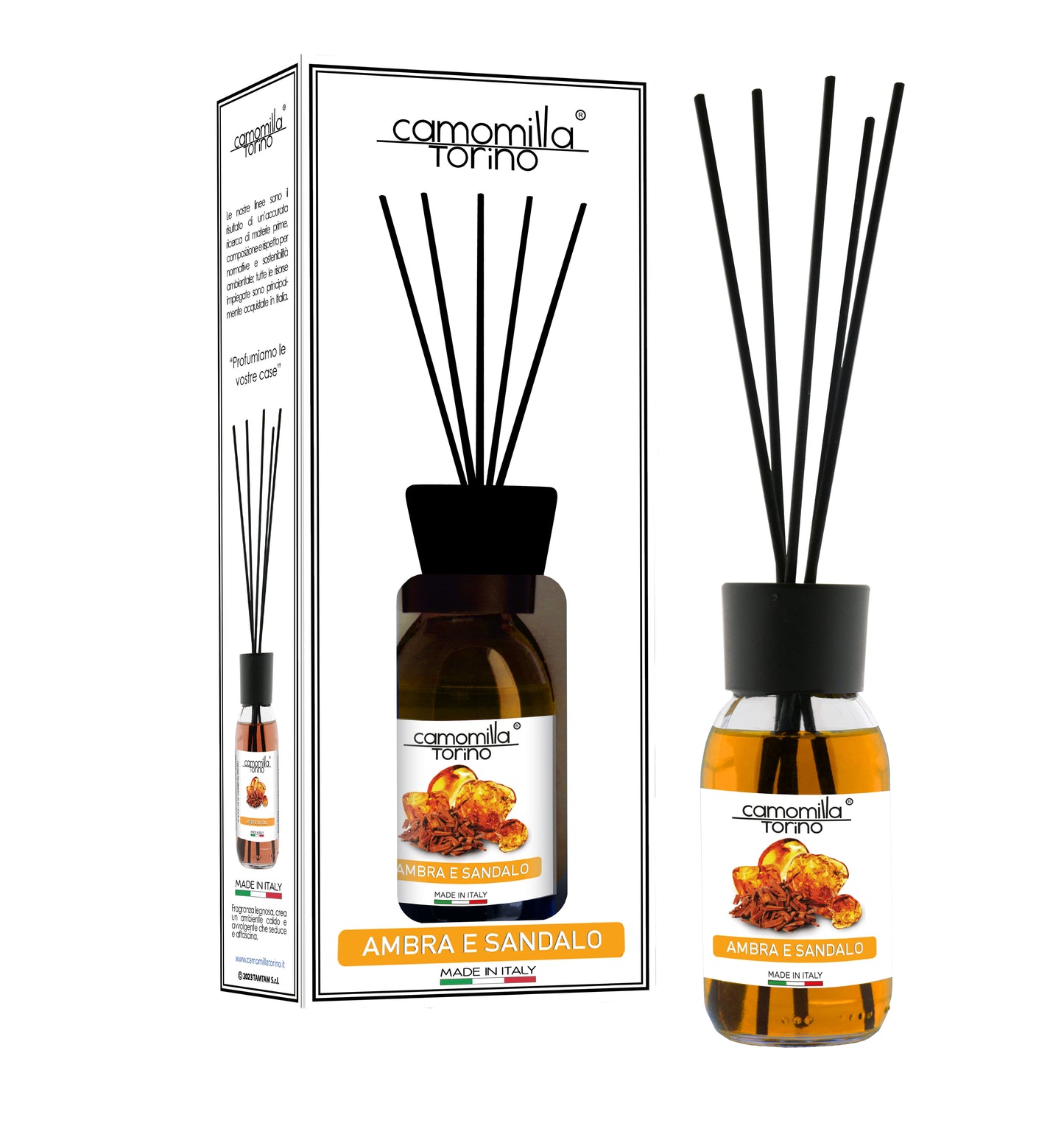 Diffusore per ambienti 125ml. Linea White Ambra e Sandalo