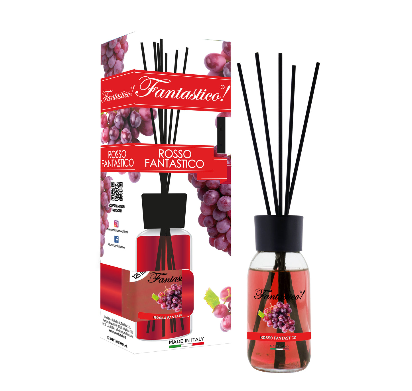 Diffusore a bastoncino 125ml-Fantastico-Rosso Fantastico