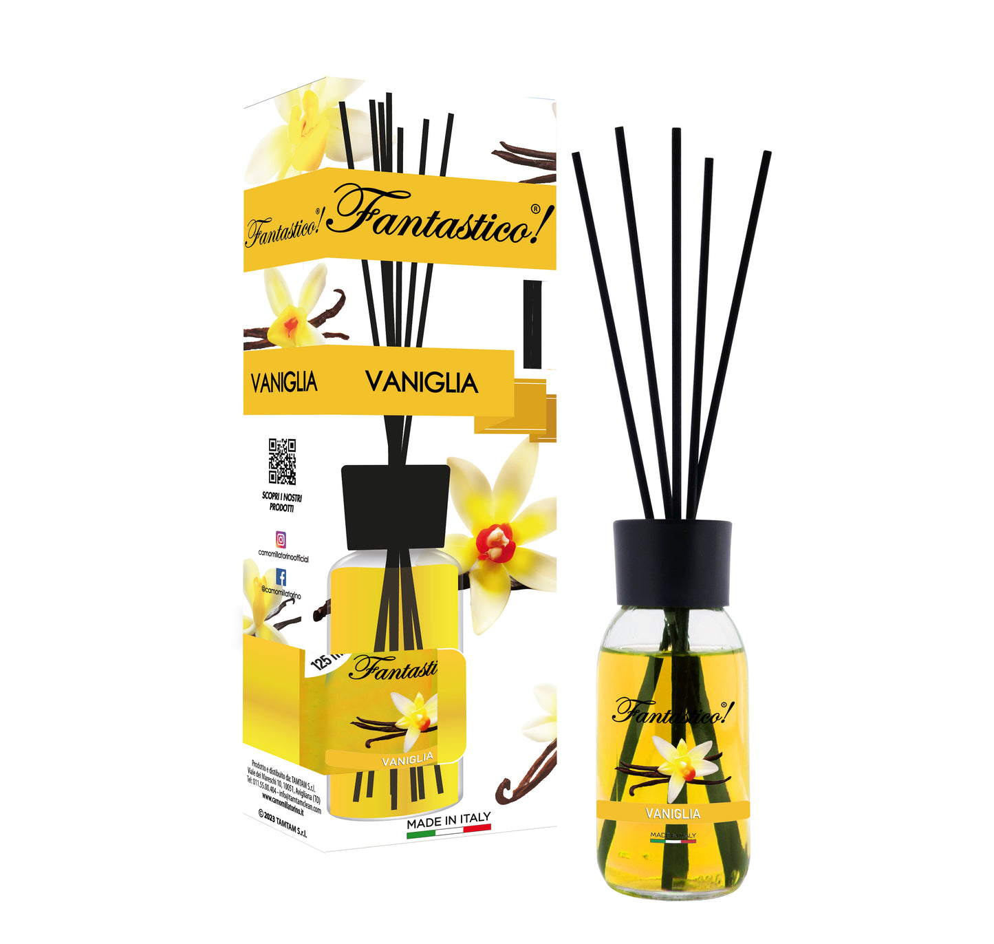 Diffusore a bastoncino 125ml-Fantastico-Vaniglia