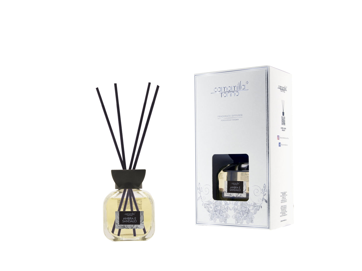 Diffusore a Bastoncini Linea Yvonne 100 ml Ambra e Sandalo Camomilla Torino 7 Kōdō.boutique