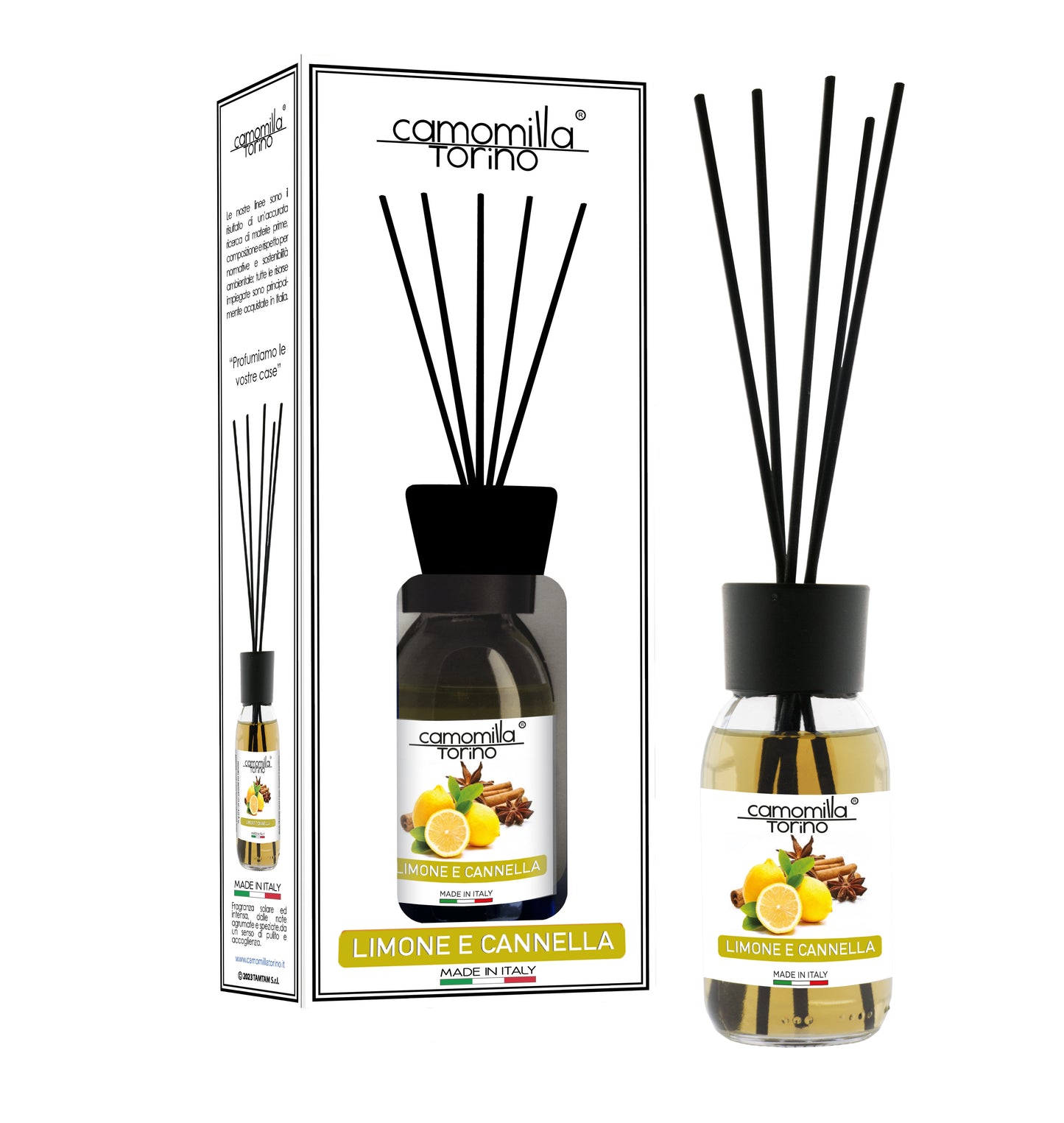 Diffusore per ambienti 125ml. Linea White Limone e Cannella