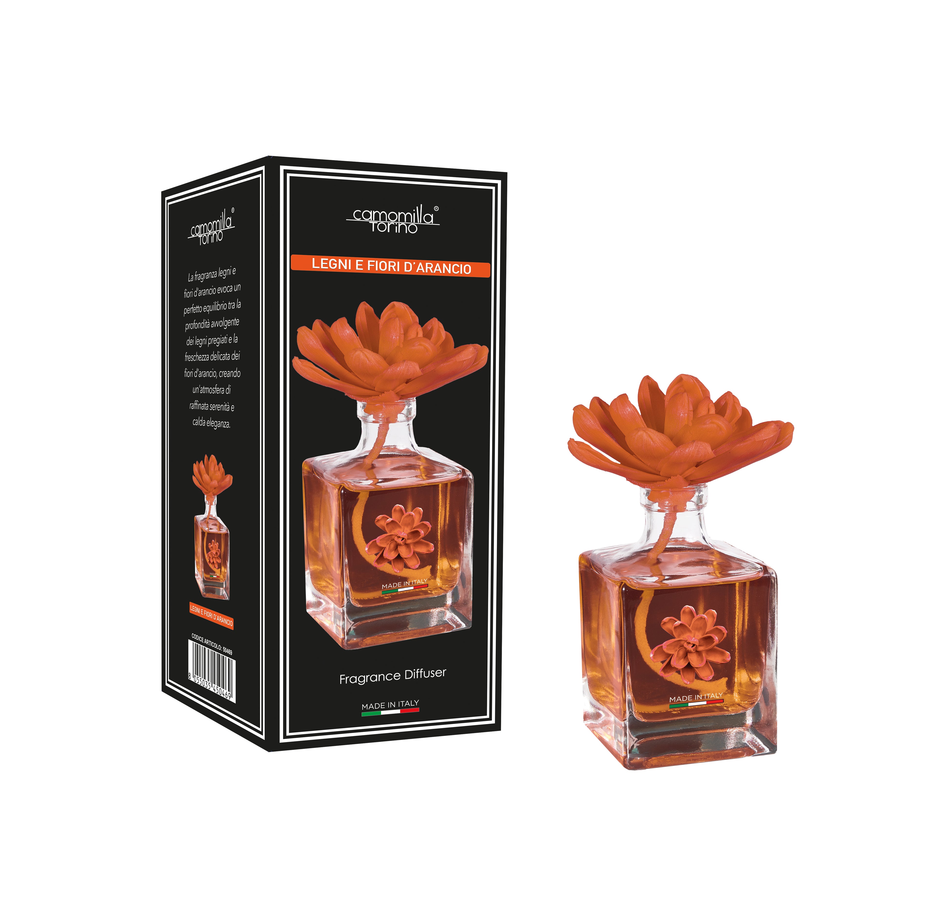 Diffusore per ambienti Cubo Fiore - Legni e Fiori d'arancio