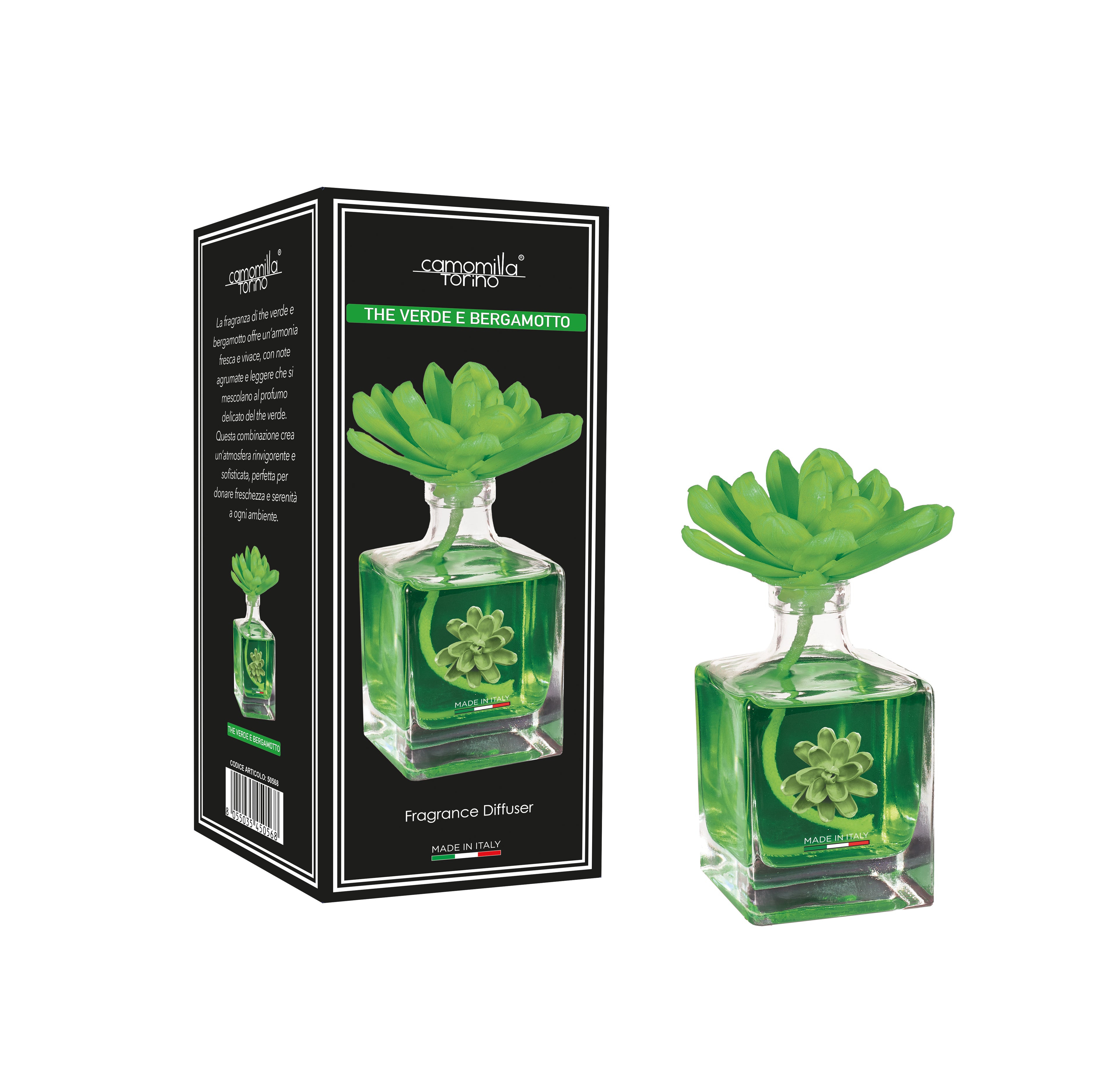 Diffusore per ambienti Cubo Fiore - The verde e Bergamotto