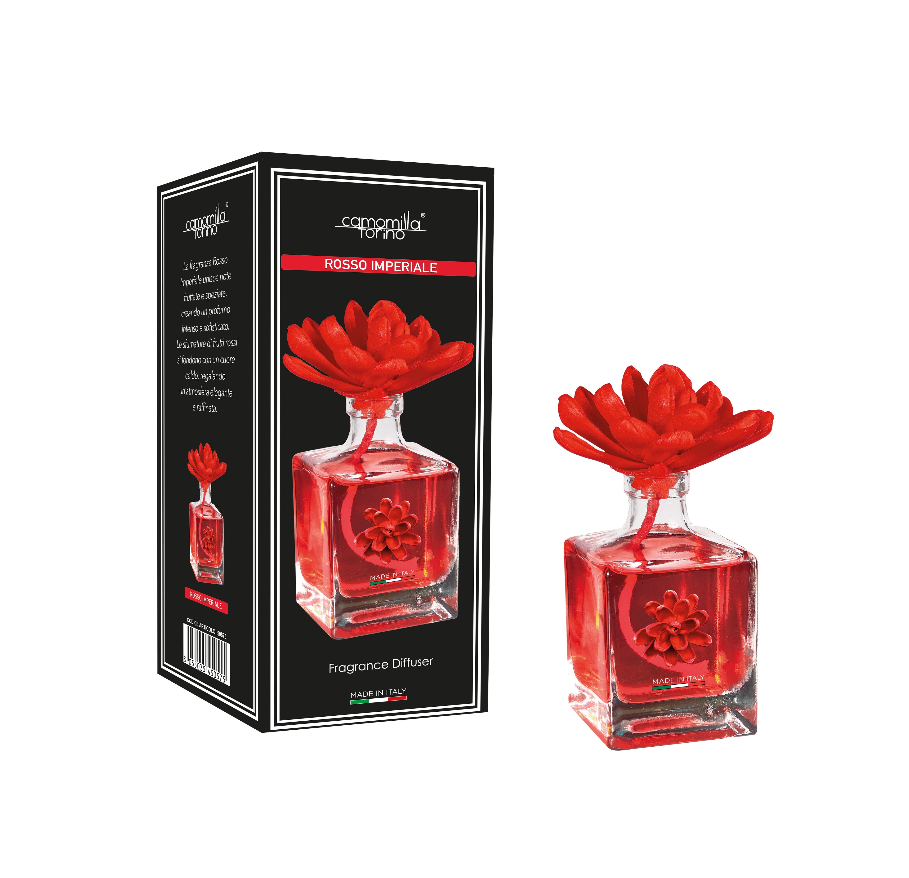 Diffusore per ambienti Cubo Fiore - Rosso Imperiale