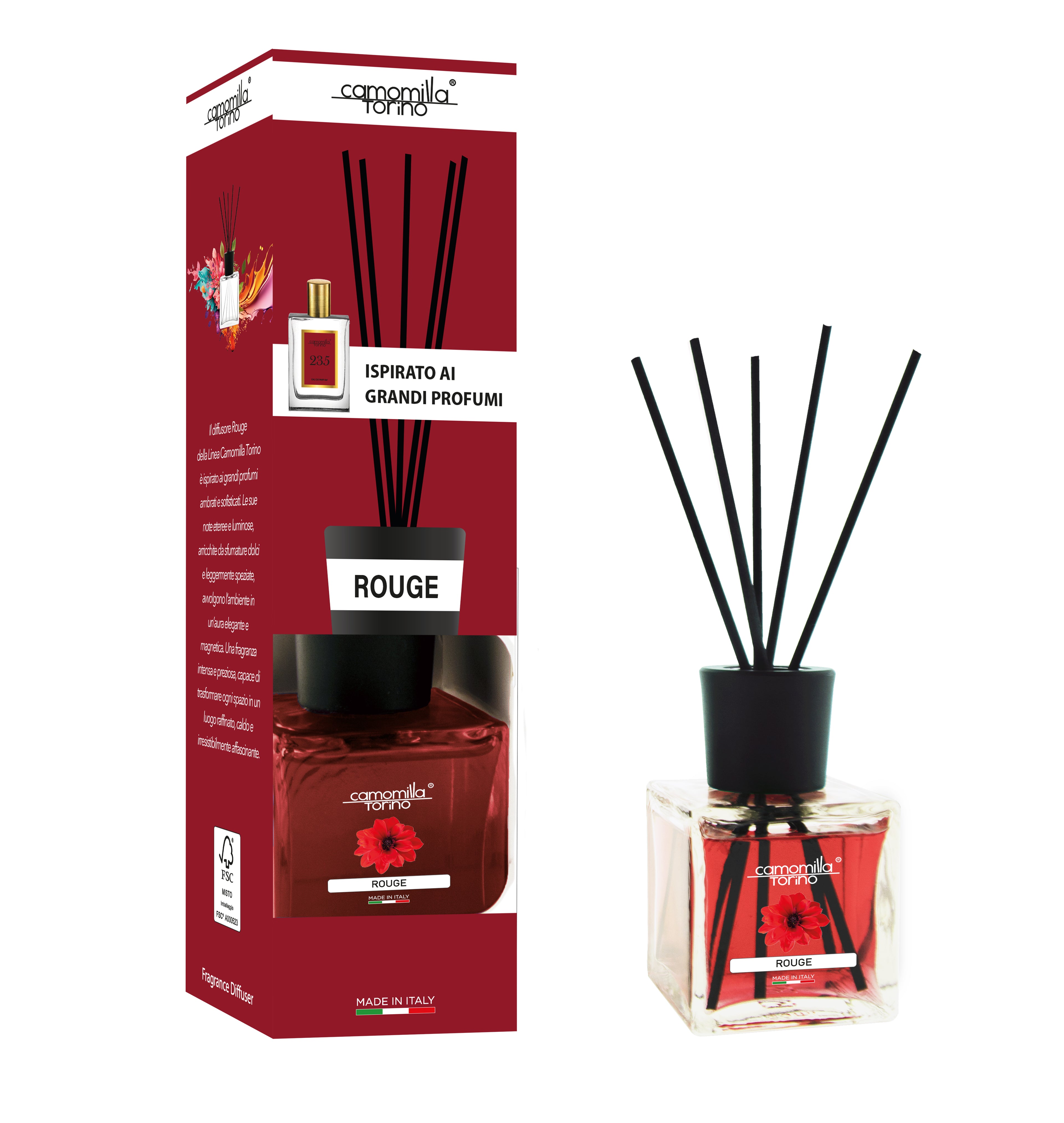 Diffusore per ambienti Cubo 200ml. Linea Moda - Rouge