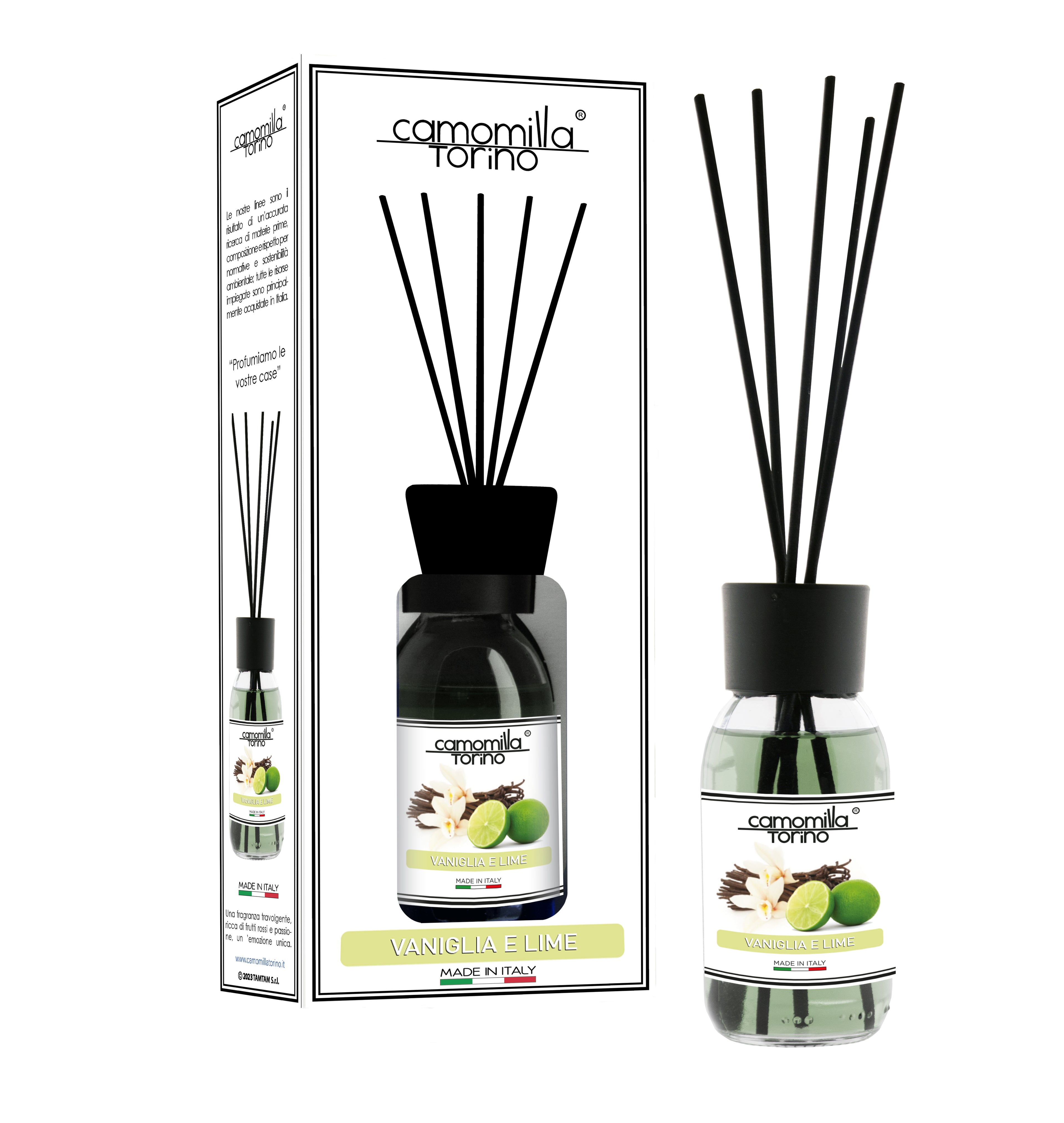 Diffusore per ambienti 125ml. Linea White Vaniglia e Lime
