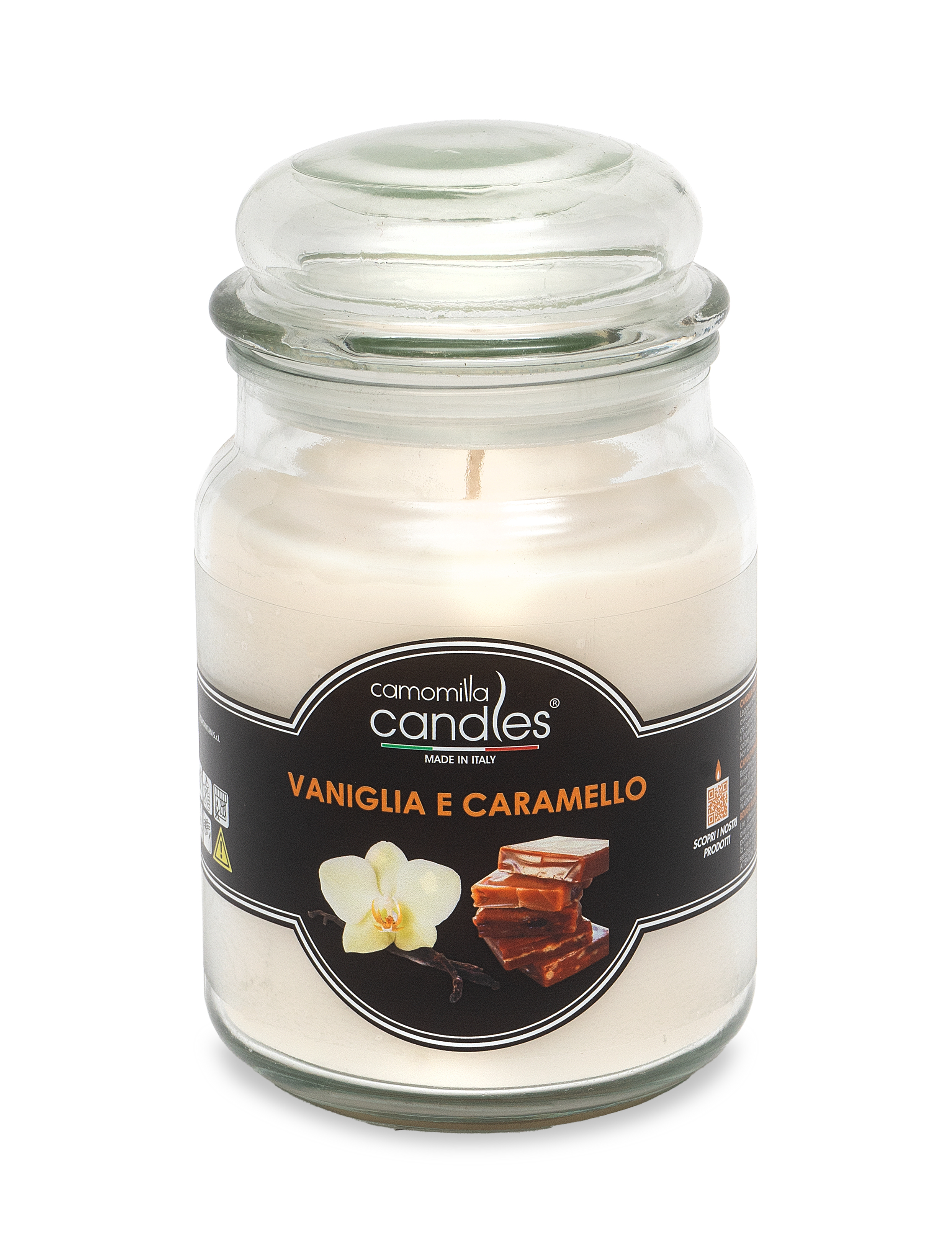 Candela profumata Giara 500g.-Vaniglia e Caramello