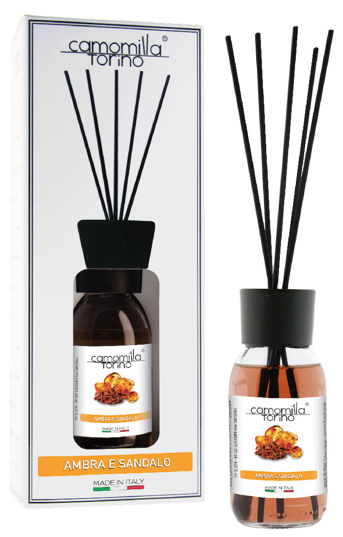 Diffusore per ambienti 125ml. Linea White Ambra e Sandalo