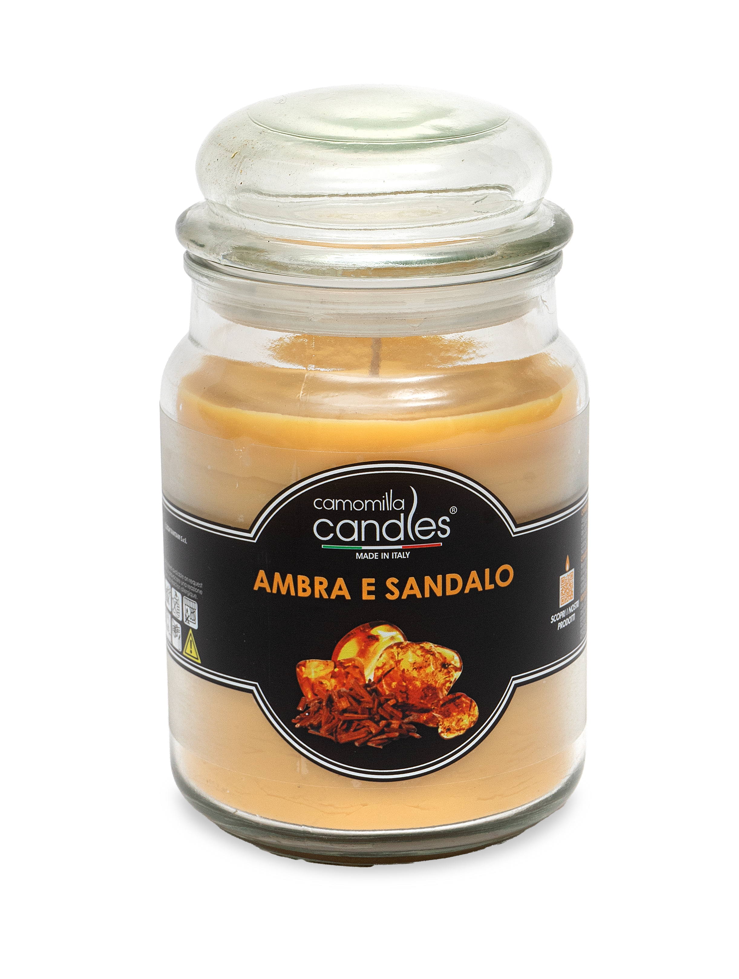 Candela profumata Giara 500gr. -Ambra e Sandalo