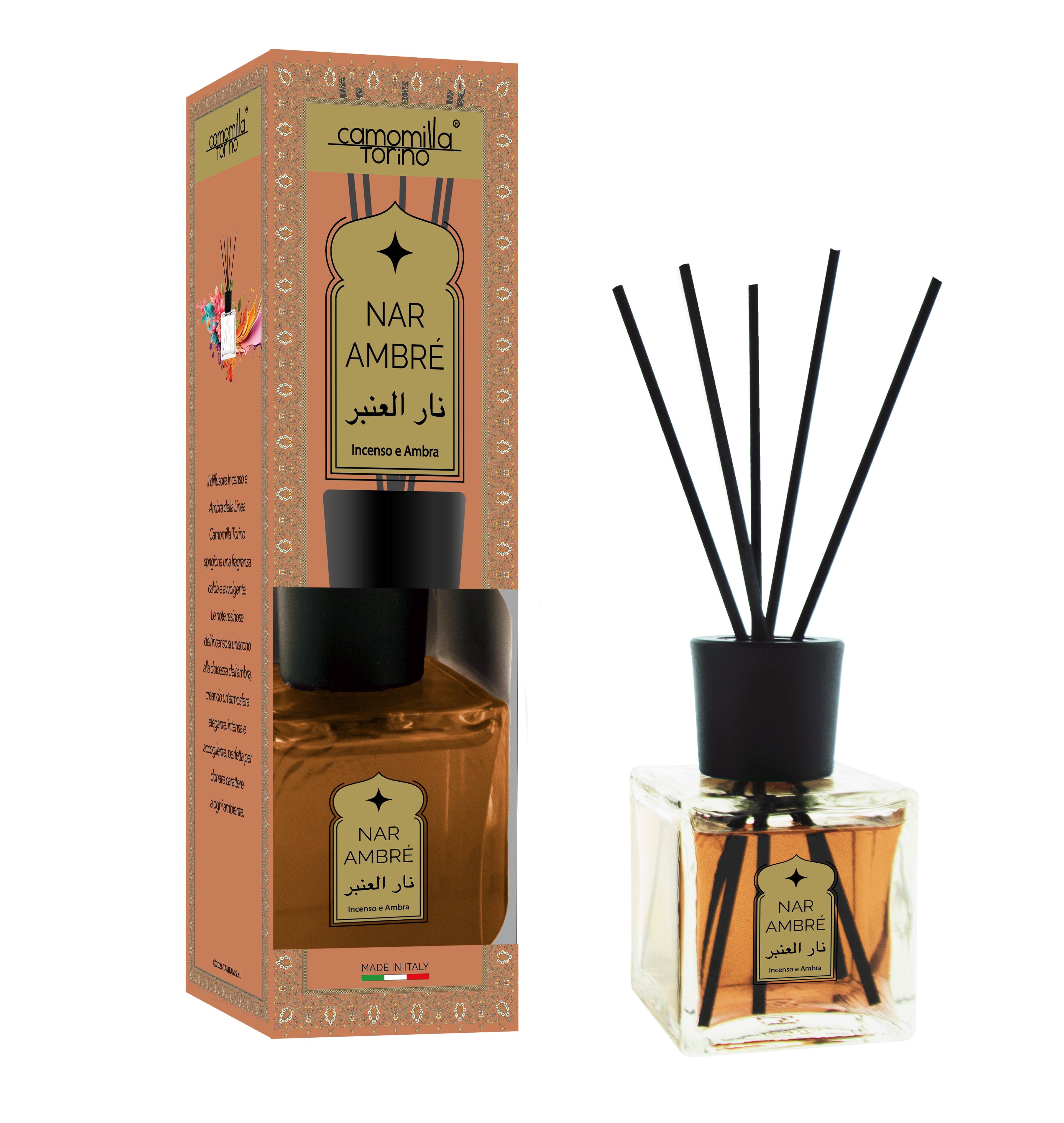 Diffusore per ambienti Cubo 200ml. Linea Araba - Nar Ambrè