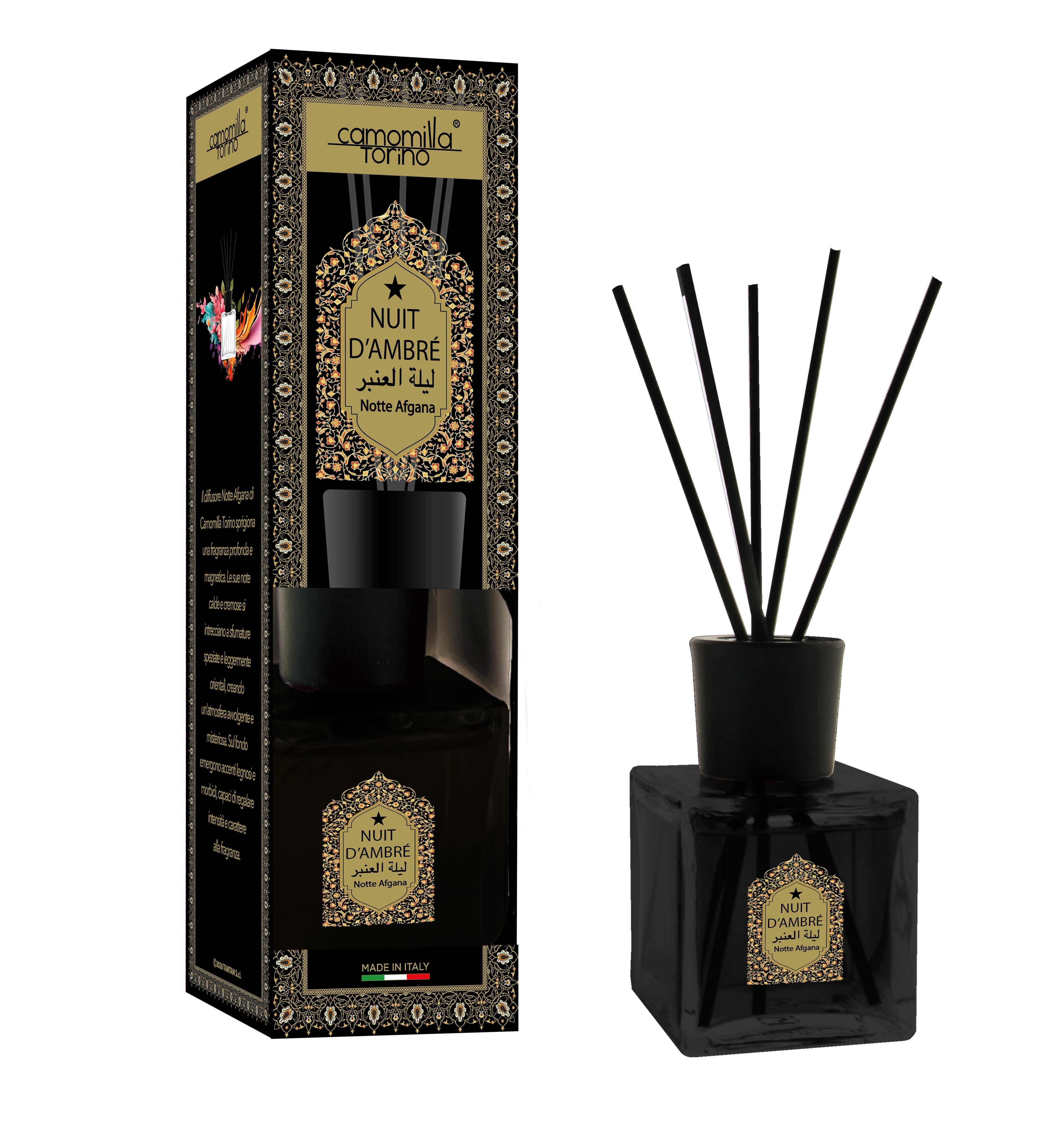 Diffusore per ambienti Cubo 200ml. Linea Araba - Nuit d'Ambrè