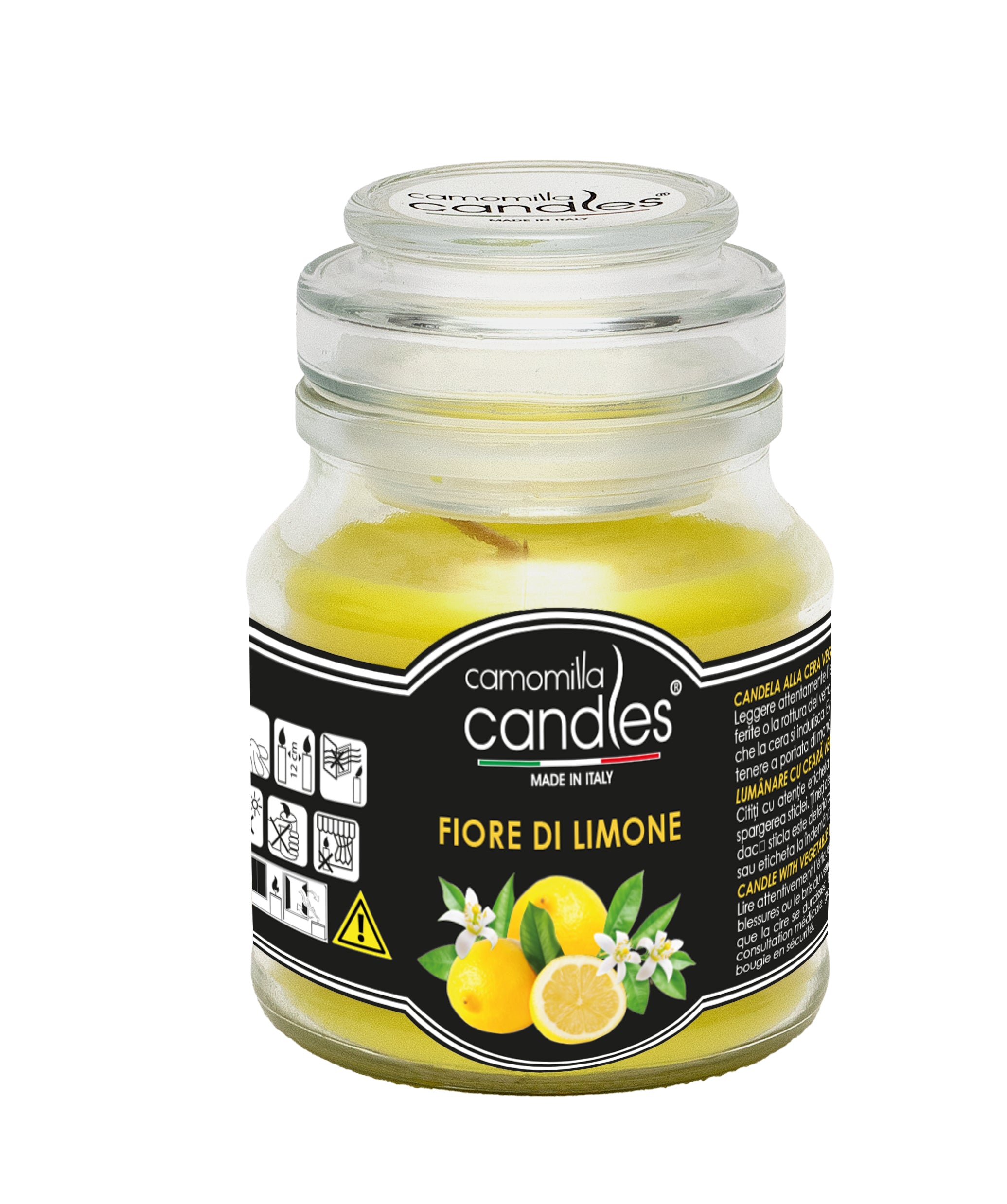 Candela profumata Giara, 130gr.Fiore di Limone